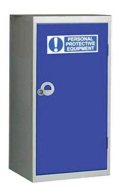 Manutan Low single door ppe cupboard, 2 shelves, 910x457x4, Quantity: Pack