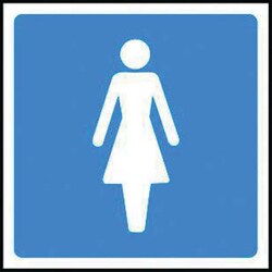 Manutan Female toilet symbol sign. 150 x 150mm. Rigid, Quantity: Each