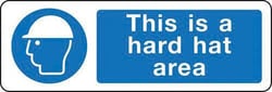 Manutan This is a hard hat area sign. 400 x 600mm. Rigid, Quantity: Each