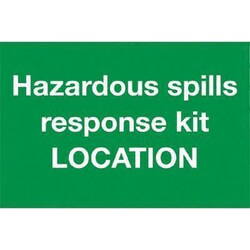 Manutan Emergency hazardous spill kit sign. 300x200mm., Quantity: Each