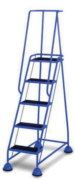 Manutan Rubber ribbed mobile step, blue, five step with handle | Buy Online | Manutan | Fisher Scientific