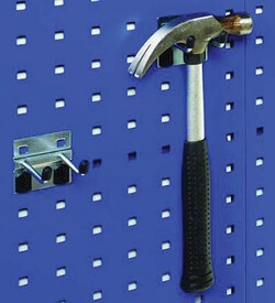 Manutan X10 Pack of 10 double prong tool hook. Length 75mm, Quantity: Pack