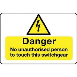 Manutan No unauthorised person hazard sign.150x100mm.rigid, Quantity: Each