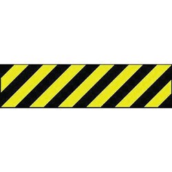 Manutan Hazard stripes left to right 600 x 150mm, Quantity: Pack of 1