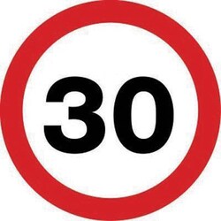Manutan 30 mph dia. Traffic sign. 600mm. Aluminium, Quantity: Pack of 1