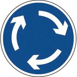 Manutan Mini-roundabout traffic sign. Dia. 600mm. Aluminiu, Quantity: Each