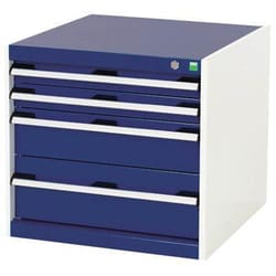 Manutan 4 drawer unit 650x650x600mm, Quantity: Pack of 1