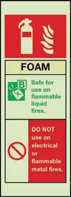 Manutan Photo lumines foam fire extinguisher sign. 75 x, Quantity: Each