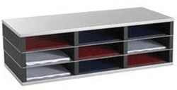 Manutan 9 compartment add-on filing module. O/a hxwxd, Quantity: Pack of