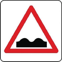 Manutan Uneven road sign. 400 x 400mm. Reflective. Wall, Quantity: Each