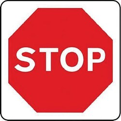 Manutan Stop sign. 400 x 400mm. Reflective. Wall fixing, Quantity: Pack