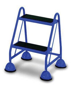 Manutan Anti-slip mobile steps, blue, two step, without handle | Buy Online | Manutan | Fisher Scientific