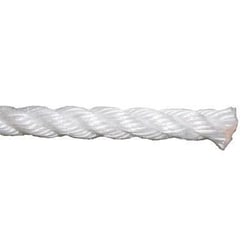 Manutan 8mm dia white staple spun polyprop rope - 220m, Quantity: Pack