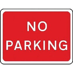 Manutan No parking sign. 600 x 450mm. Refelective. Postfixing, Quantity: