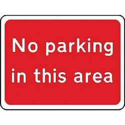 Manutan No parking in thisarea.400x300mm. Refelective.Post fixing, Quantity: