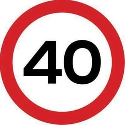 Manutan 40 mph dia. Traffic sign. 600mm. Aluminium, Quantity: Pack of 1