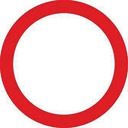 Manutan No vehicles traffic sign. Dia. 600mm. Aluminium, Quantity: Pack