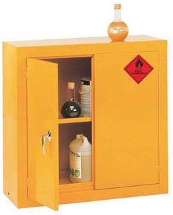 Key Industrial Equipment Flammable material cabinet, yellow, 900mm x 915mm