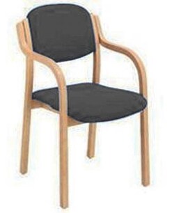 Manutan Renoir stacking arm chair - charcoal, Quantity: Pack of 1