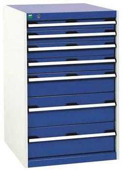 Manutan Hd drawer cabinet 650x650x1000mm 7 drawer, Quantity: Pack of 1