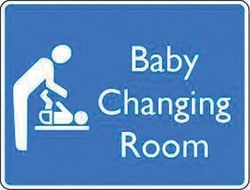 Manutan Baby changing room sign. 200 x 150mm. Rigid plasti, Quantity: Each