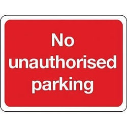 Manutan No unauthorised parking sign. 400 x 300mm. Reflective, Quantity: