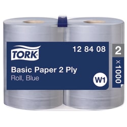 Tork Standard-Papierwischtücher, Rolle Blau W1, Mehrzweck, 2 x 340 m, 128408