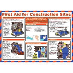Manutan First aid for construction sites poster. 420 x594mm, Quantity: