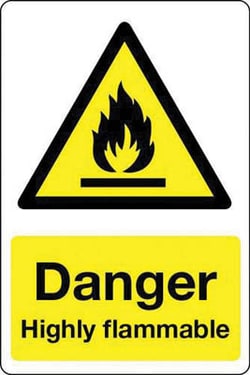 Manutan Danger highly flammable sign. 400 x 600mm. Sa, Quantity: Each