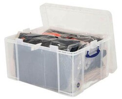 Manutan 145 litre clear box. O/a hxwxd 430x620x810mm, Quantity: Pack of