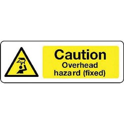 Manutan Caution overhead hazard sign. 600 x 200mm. Sa, Quantity: Each