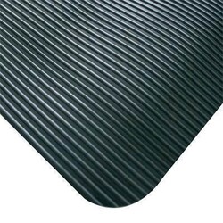Manutan Black medium duty fluted pvc mat. Lxw 1500x900mm, Quantity: Pack
