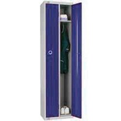 Manutan Twin locker. Lt grey/dk blue. Hxwxd: 1800x450x450m, Quantity: Pack