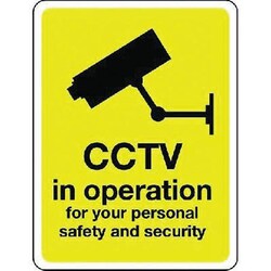 Manutan Cctv in operation sign. 250 x 300mm. Sa vinyl, Quantity: Each