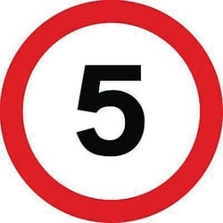 Manutan 5 mph dia. Traffic sign. 600mm. Aluminium, Quantity: Pack of 1