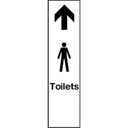 Manutan Stoved alu door push male toilets plate sign.100x3, Quantity: Each