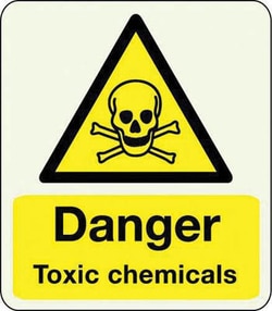 Manutan Photo lumines danger toxic chemicals sign.200x150m, Quantity: Each