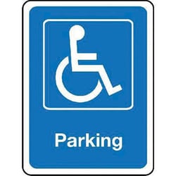 Manutan Disabled parking sign. 300 x 400mm. Reflective, Quantity: Pack