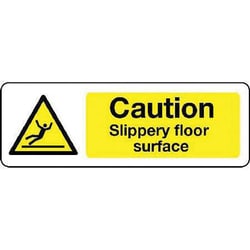 Manutan Slippery floor surface sign. 300 x 100mm. Rigid, Quantity: Pack