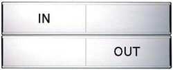 Manutan Anodised alu in-out door slider sign. 300 x 63mm., Quantity: Each