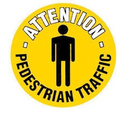 Manutan Floor graphic marker -attention pedestrian traffic, Quantity: Pack