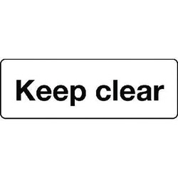 Manutan Keep clear sign. 300 x 100mm. Stoved aluminium, Quantity: Pack