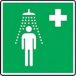 Manutan Shower symbol sign. 200 x 200mm. Rigid plastic, Quantity: Pack