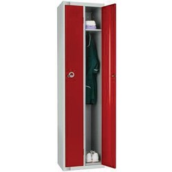 Manutan Twin locker. Lt grey/red. Hxwxd: 1800x450x450mm, Quantity: Pack