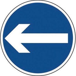 Manutan Turn left-right traffic sign. Dia. 600mm. Aluminiu, Quantity: Pack