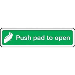 Manutan Push pad to open sign. 300 x 70mm. Rigid plastic, Quantity: Pack
