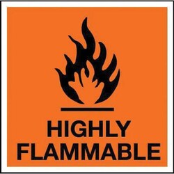 Manutan Highly flammable storage sign.150 x 150mm. Rigid, Quantity: Each