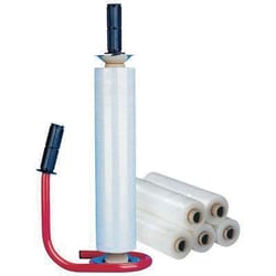 Manutan Stretchwrap kit. 6 rolls x35mm clear film + dispen, Quantity: Pack