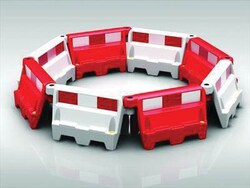 Manutan 1m roadbloc barrier red, Quantity: Pack of 1