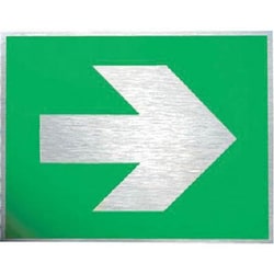 Manutan Aluminium arrow symbol fire sign. 150 x 150mm., Quantity: Each